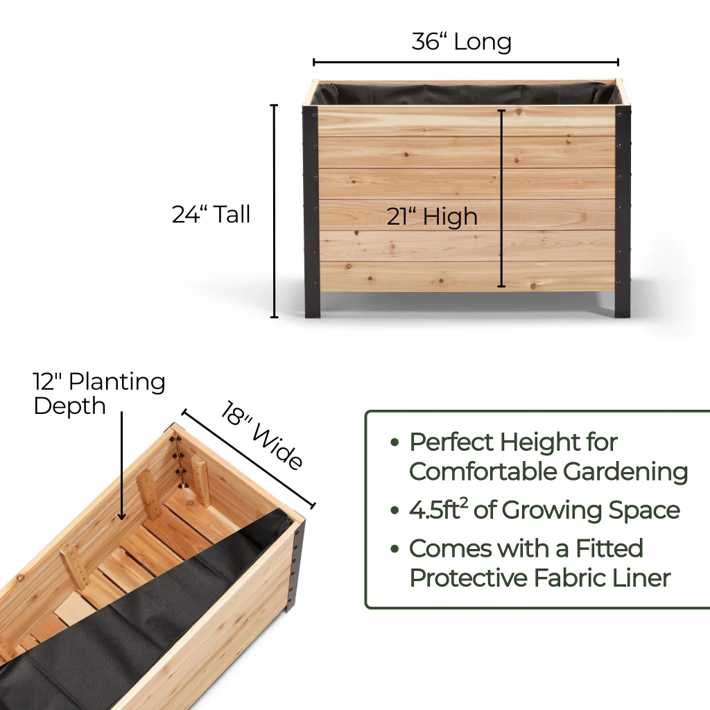 18" x 36" Planter Box - 24" TALL / Select Grade - Image 4