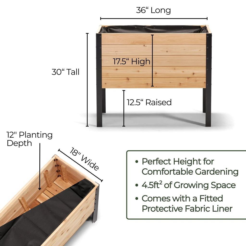 18" x 36" Raised Garden Bed - 30" TALL / Select Grade - Image 4