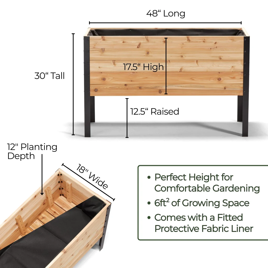 18" x 48" Raised Garden Bed - 30" TALL - Select Grade - Image 4
