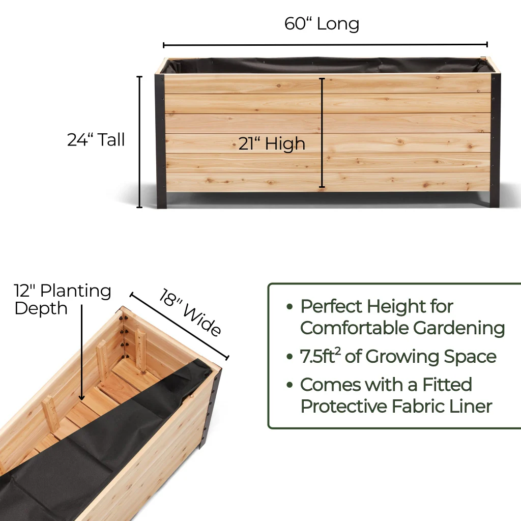 18" x 60" Planter Box - 24" TALL / Select Grade - Image 4