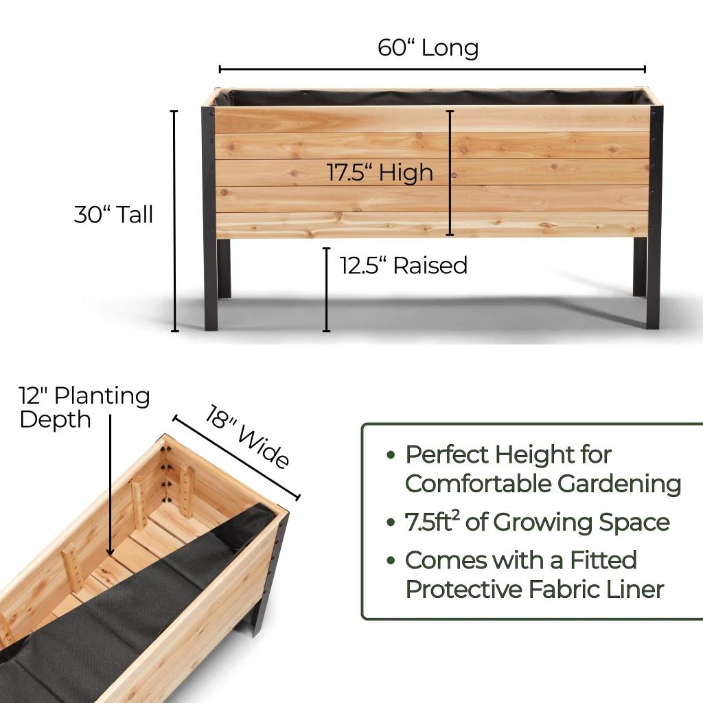 18" x 60" Raised Garden Bed - 30" TALL / Select Grade - Image 4