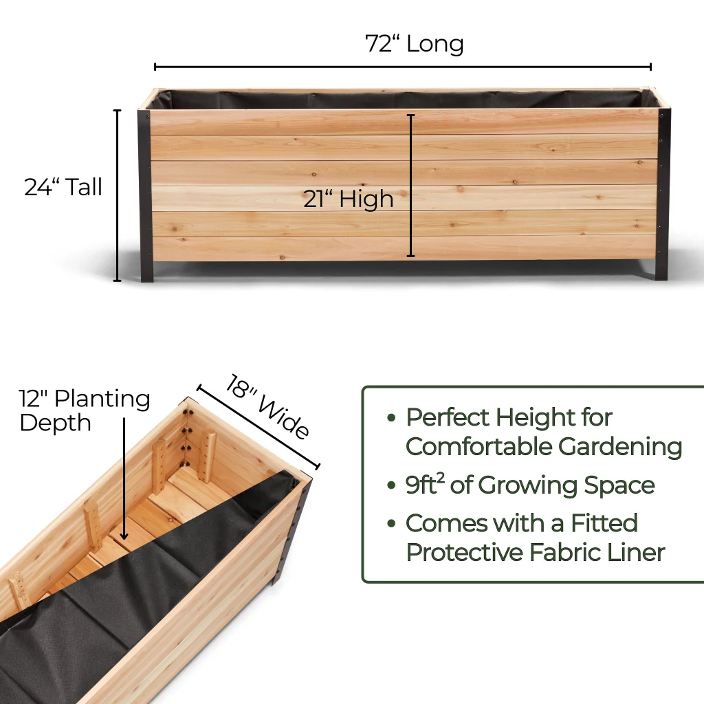 18" x 72" Planter Box - 24" TALL / Select Grade - Image 4